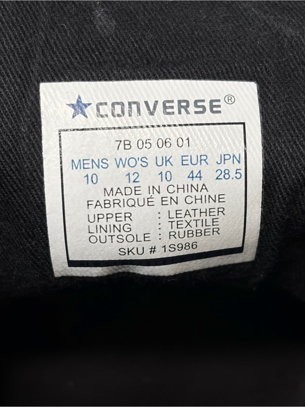 Converse Chuck Taylor All Star 1S986 Distressed Black Leather High Top Mens 10 - Picture 10 of 16